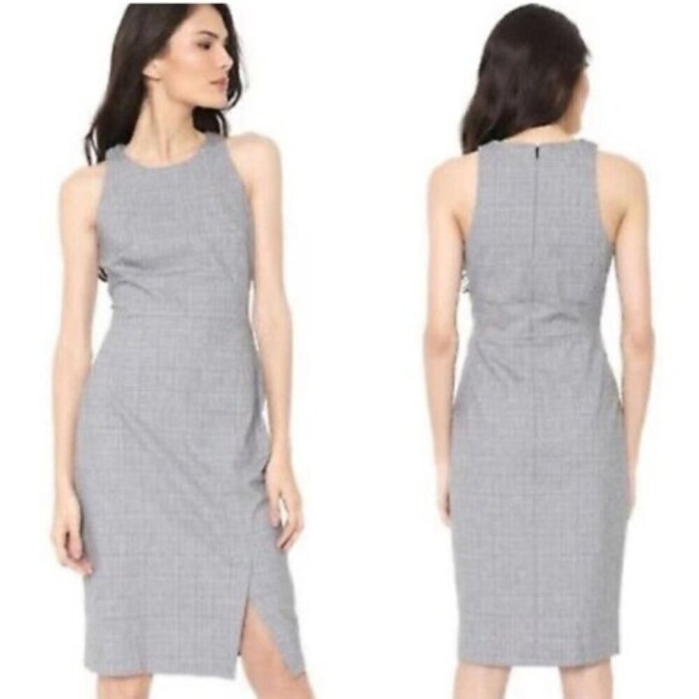 Banana Republic Stretch Sheath black white check Dress Office Chic Preppy